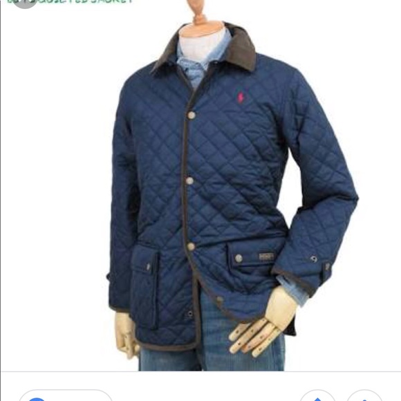 ralph lauren navy quilted jacket